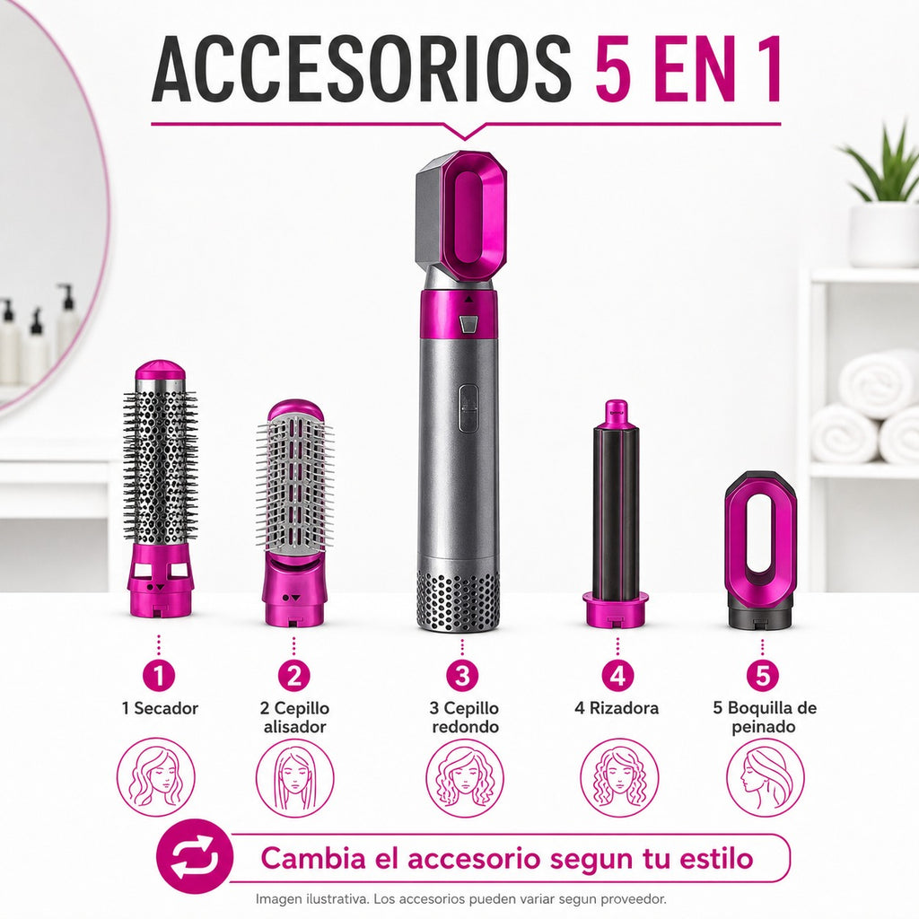 Cepillo De Cabello Eléctrico 5 En 1