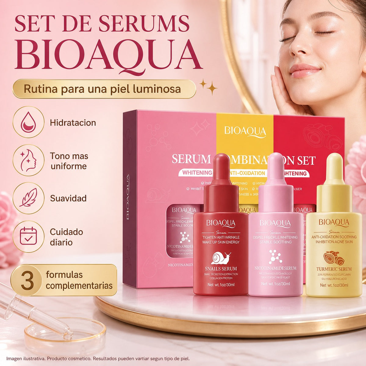 Kit 3 Serum Antiedad Hidratante