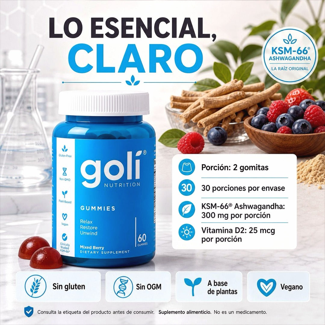 Suplemento Goli Ashwaganda 60 gomas