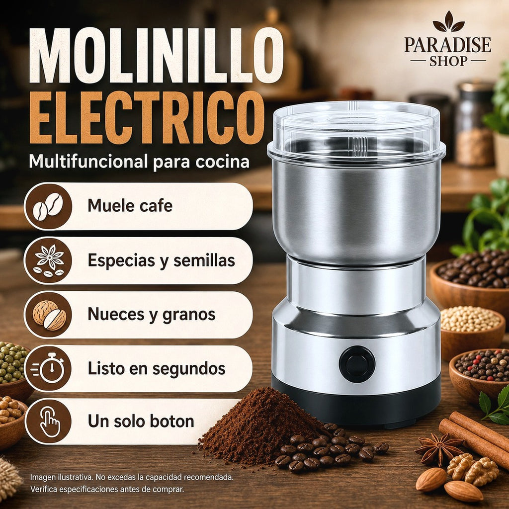 Molinillo Eléctrico Multifuncional para Café, Granos y Especias